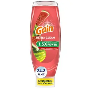 Gain Ultra Original EZ-Squeeze Dish Soap, Dishwashing Liquid, Summer Watermelon, 24.3 fl oz Household