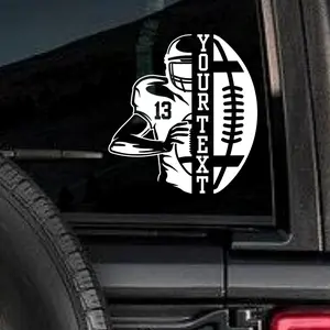 Personalized Football Decal, Football Sticker with Name and Number, Football Team E