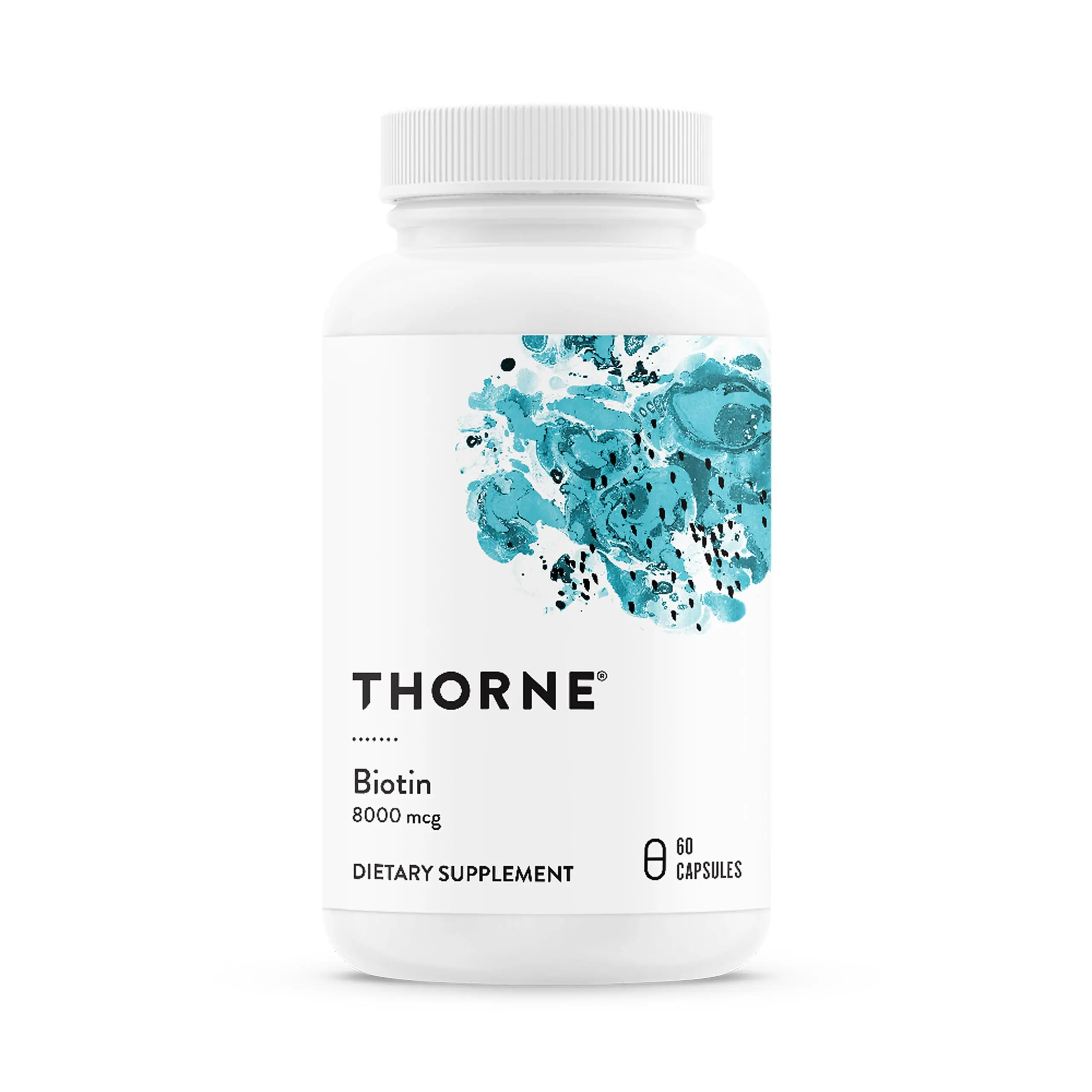 THORNE Biotin, 8 mg Vitamin B7 Supplement, 60 Capsules | Supports Healthy Hair, Nails, Skin & Metabolism, Supports Nerve Health*, Gluten, Dairy & Soy-Free, NSF Contents Certified