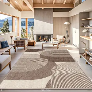 Indoor Outdoor Rug, Washable Modern Rainbow Rugs for Living Room, Non-Slip Boho Farmhouse Bedroom Rug Neutral Abstract Floor Carpet for Patio Dining Room Nursery