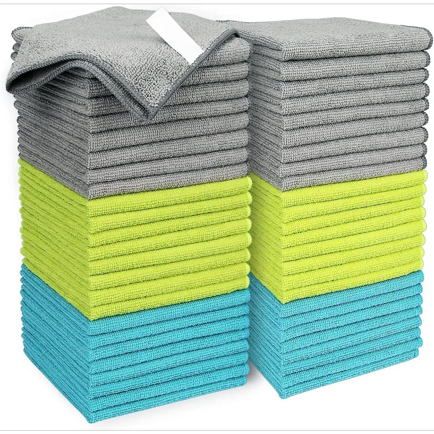 Microfiber Cloth 50-Pack, Soft Lint-Free Streak-Free Absorbent Cleaning Towels for Cars, House (12in.x12in)