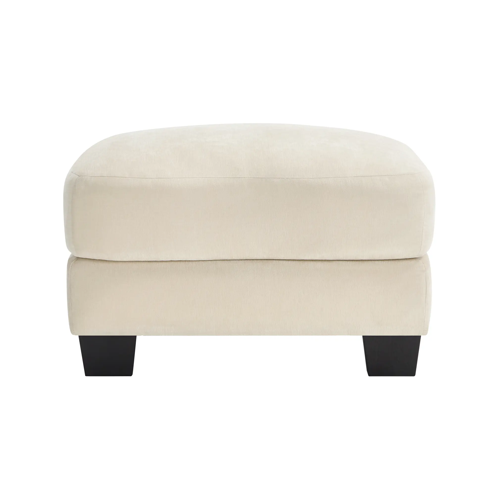 Soft Chenille Ottoman with Lumbar Pillow – Modern Footrest & Extra Seating, 24x30x19in, Beige