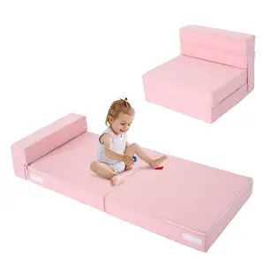 MOPHOTO Kids Folding Floor Sofa Bed Chair, Child Fold Up Couch Bed for Sleeping, 3-in-1 Convertible Toddler Floor Futon Mattress, Portable Fold Out Kids Futon Sofa Bed