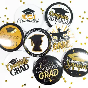 10/50-Pack, 58mm Diameter, Graduation Season Theme Series Badges: Graduation Party Photo Props, Ceremony Decorations, Tin Badge Set, Graduation Souvenirs
