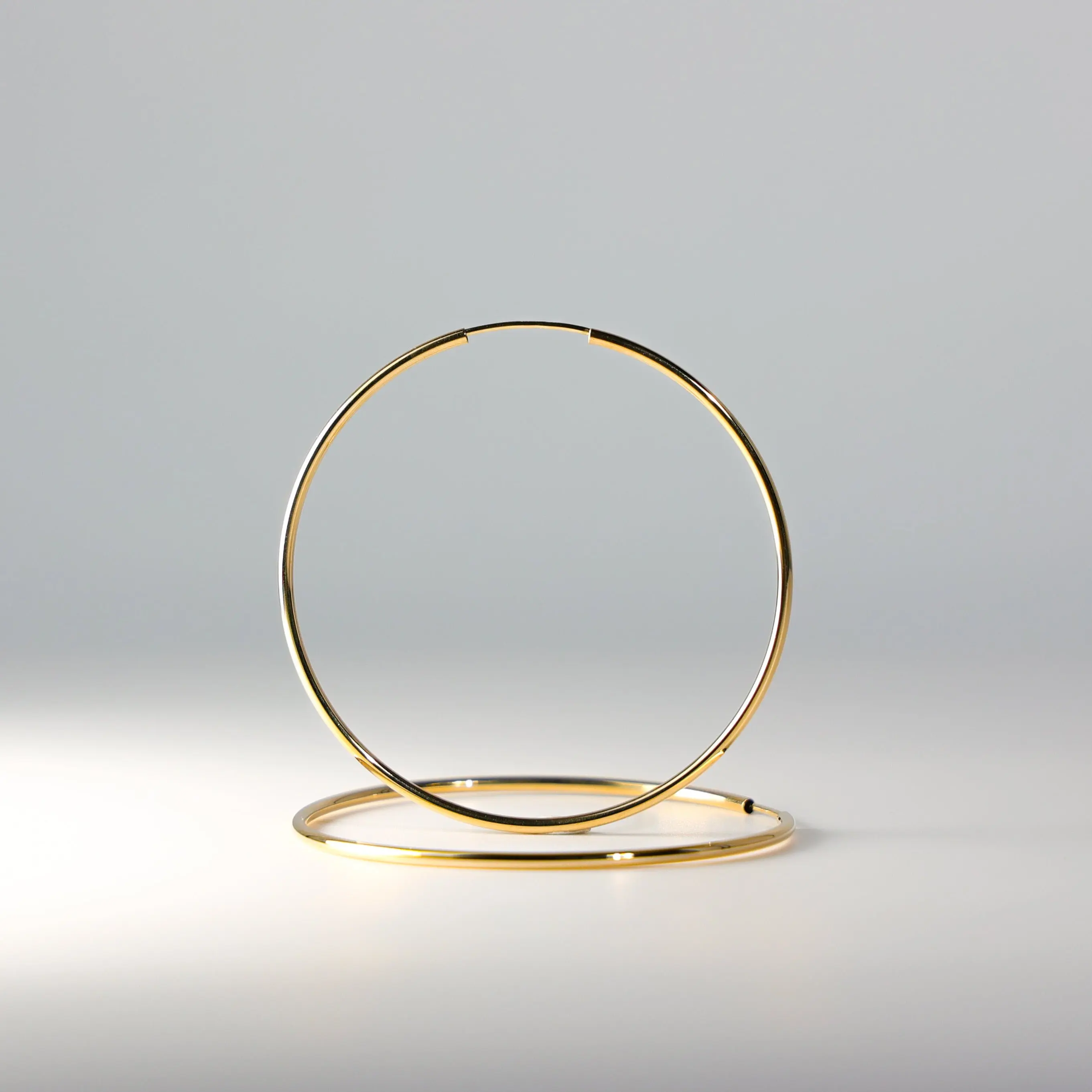 14K Gold 1.5mm Endless Hoop Earrings (45mm) - Model 118