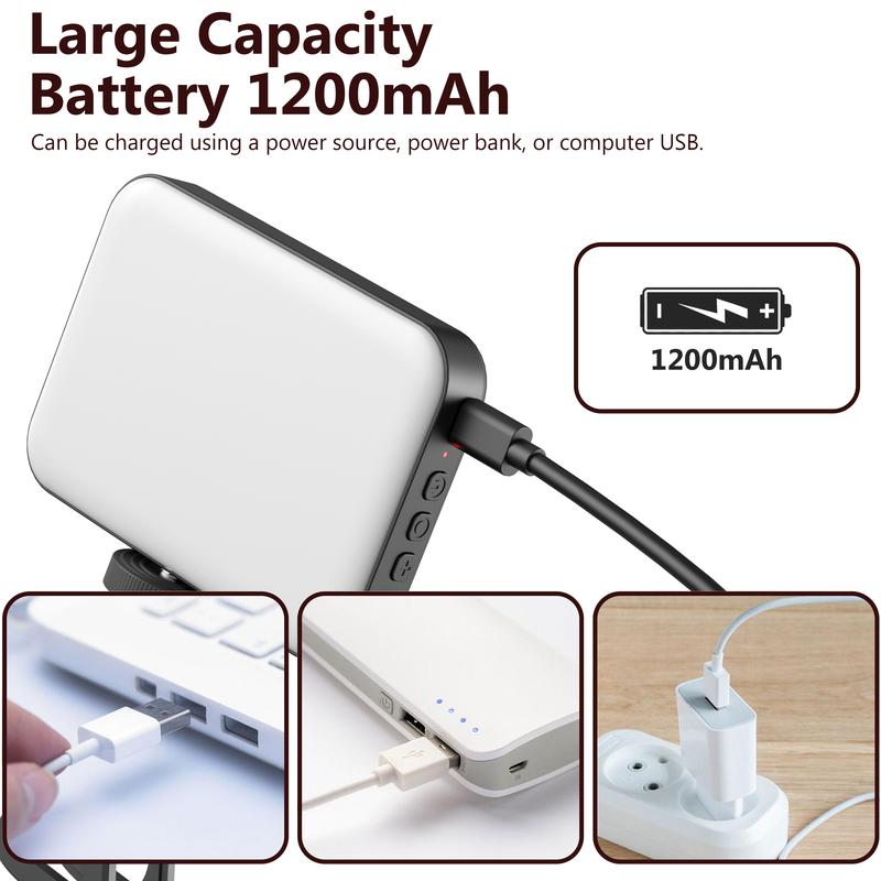 Portable Rechargeable Clip-On Selfie Light for Phones, Laptops & Tablets – Ideal for Zoom Meetings, Live Streaming, Photography, Makeup, and Content Creation Adjustable Smartphone