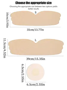 1Pc Of Invisible Adhesive Push-Up Bras Suitable For A-D Cup Full Bust Shapes, Strapless Backless Bra For Enhancing Bust, Ideal For Evening Gowns And Camisoles