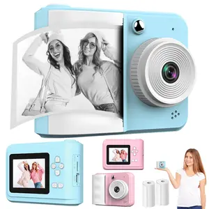 Instant Print Camera, 1 Count Instant Print Camera with 2 Rolls of Print Paper, Selfie Digital Video Camera, Birthday Gifts for Girls Boys, Tech Gadgets