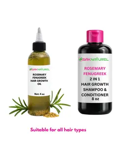 BUNDLE ROSEMARY FENUGREEK Hair Growth oil - Long Hair - Thick Hair - Hair Growth - Ayurverdic Hair growth oil - Rosemary Hair Oil - Hibiscus Hair growth oil - Indian Hair Growth oil - Chebe Hair Growth Oil Organic - Herbal Haircare Moisturizing Peppermint