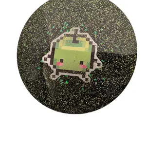 Stardew Valley green Jumino art piece resin (handmade) glitter coaster