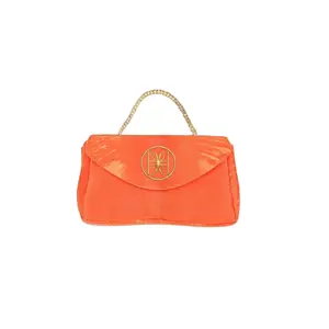 Uno Clutch Orange With Gold Chain