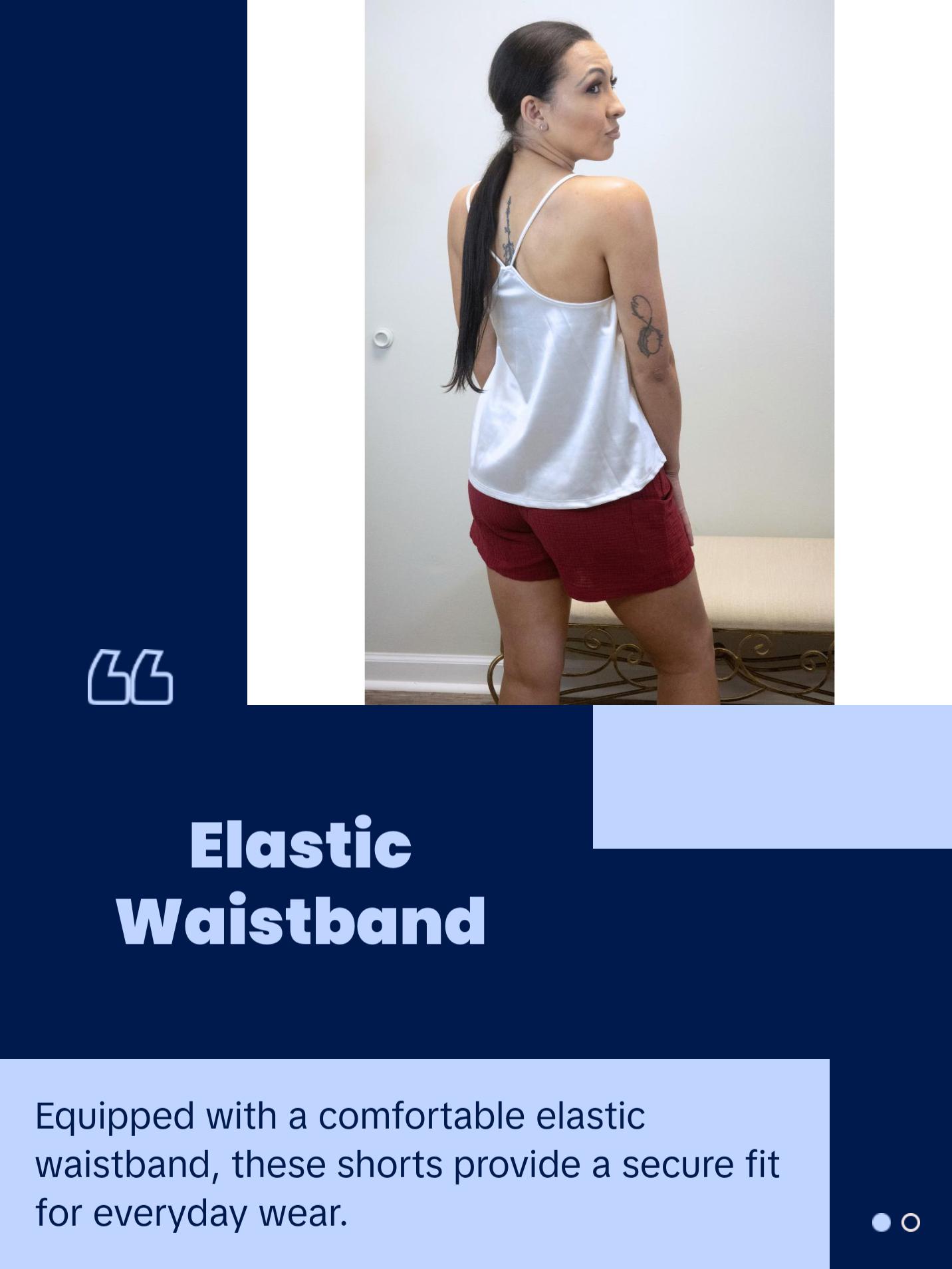 Lana Cotton Drawstring Shorts (Garnet)