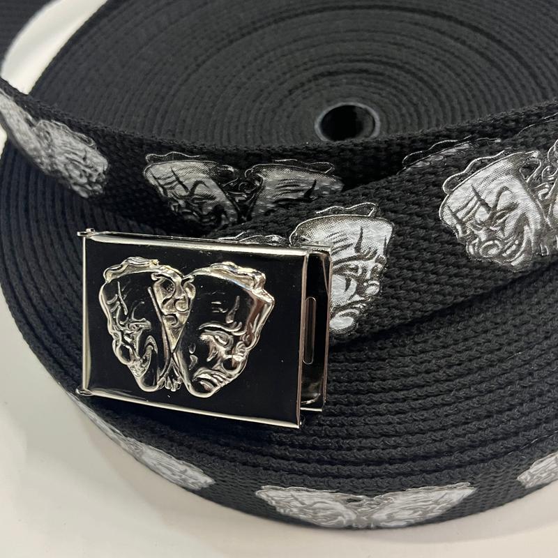 Initial letters Canvas Military Web smile now cry later Belt 50 inch & sylver Letter or waist Decors or longer belt