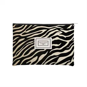 Zebra Leopard Print Makeup Bag, Portable Toiletries Storage Bag, Travel Makeup Handbag, Skincare Storage Box, Essential for Room Decoration