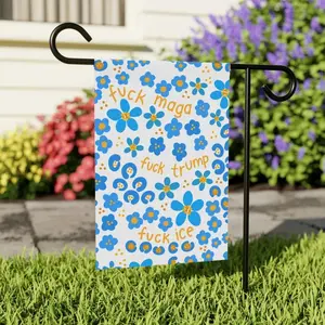 Slightly Subtle Blue Floral Garden Flag | House Banner FDT 2