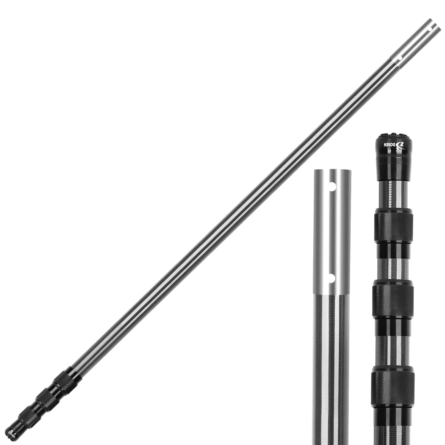 [Summerfinds] Carbon Fiber Pool Pole,Professional Ultralight Pool Poles 4.6/3.7 to 15/12 FT,Telescoping Lightweight Pool Cleaning Pole,Heavy Duty Pool Pole for Skimmer Net,Brush,Pool Vacuums Head Essential Outdoor Pool Cleaning Tools and Accessories