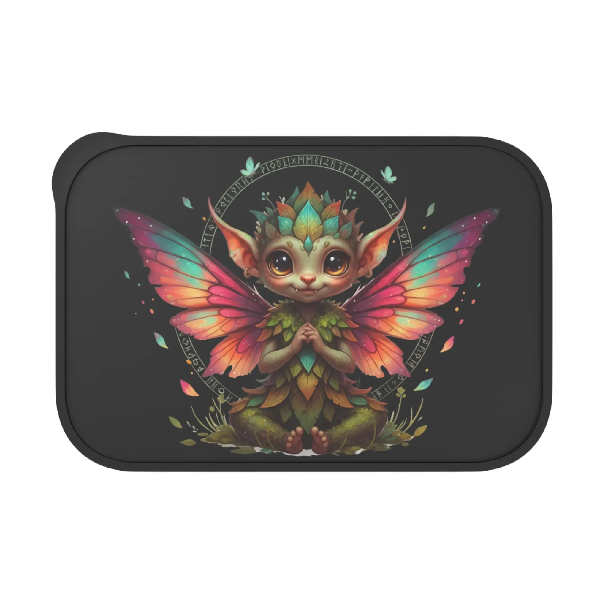 Whimsical Fairy Creature PLA Bento Box with Utensils Colorful Butterfly Forest