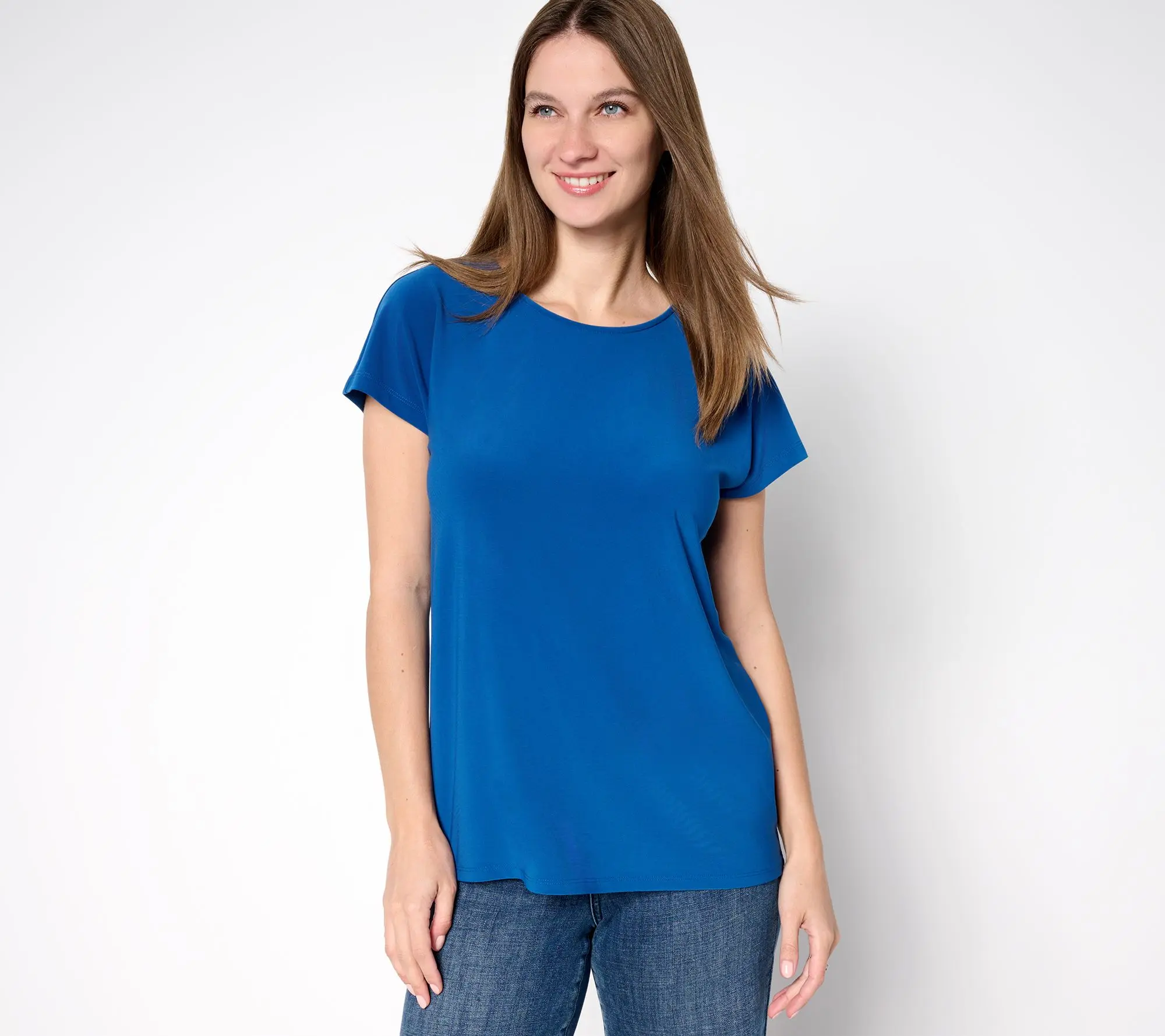 GRAVER Susan Graver Petite LK Luxe Extended Sleeve Top