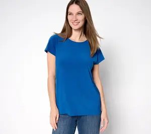 GRAVER Susan Graver Petite LK Luxe Extended Sleeve Top