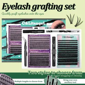 LC Lash Eyelash Clusters - 60D+80D Mix (9-16mm), 280Pcs Natural Dense Curl Individual Cosmetic Lash Extensions, Reusable Soft Glue Bonded for Daily & Special Occasions