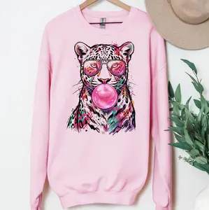 Pink Pattern Leopard T-Shirt or Sweatshirt, DTG Printed