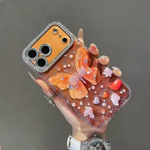 Sparkling Butterfly Phone Case for iPhone 17-14 Pro Max, Creative Unique Design, Stylish and Beautiful, Perfect Fit