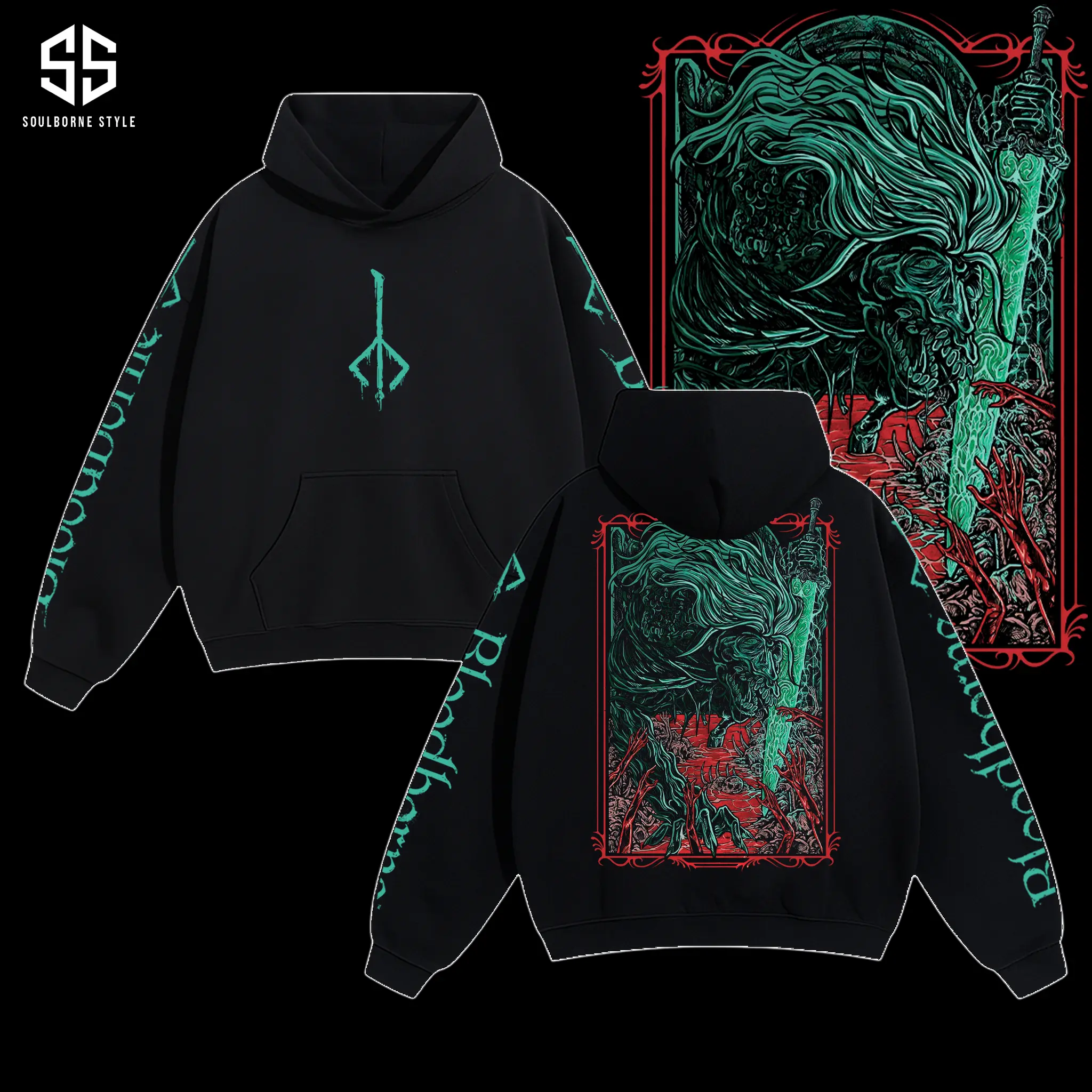 [Soulsborne Style] Vintage Grim Style Ludwig the Accursed Holy Blade - Bloodborne Unisex Hoodie, Soulsborne Gaming Apparel, Game Shirt, Video Game Clothes, Boy Merch, Gift For Him, Gift For Her, Soulslike Streetwear