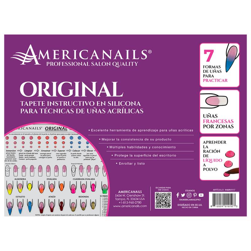 Americanails Tapete Instructivo en Silicona Para Técnicas de Uñas Acrílicas