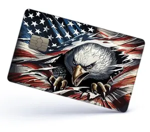 USA Flag  Credit Card Skin Cover Vinyl Stickers (4 Pack) - American Eagle Flag Sticker