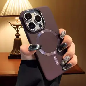 Suitable for Apple 15 Promax phone case new magnetic frosted iPhone 16 all inclusive anti drop 13 protective case