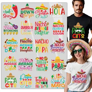 20 Sheets Mexico cinco de mayo DTF Iron on Transfers,DTF Transfers Ready to Press  Transfer Stickers Heart Iron on Decals for T Shirts Bags Hoodie DIY Crafts