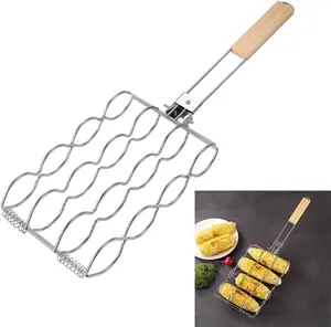 1/2 PCS Corn Grate - Durable Grill Baskets with Handle, BBQ for Viansteak Fish Shrimp Vegetables Yajimsa