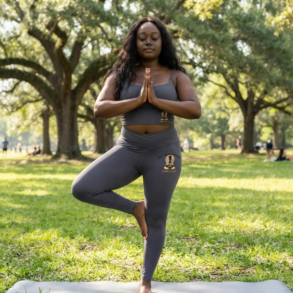Goddess-Level bra | Yoga Crop Top with Meditating Goddess GraphiC