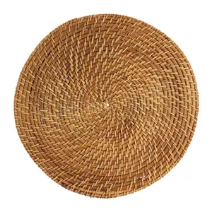 Martha Stewart 14" Rattan Woven Placemat in Bro wn Martha Stewart 14" Rattan Woven Placemat in Bro wn