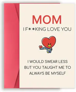 Valentine Day Gift  Funny Birthday Card for Mom Grandma - Gift from Son & Daughter, Naughty  Card