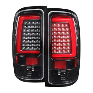 Spec-D LED C-Bar Tail Lights in Jet Black Housing / Clear Lens for 2007-2013 Sierra 1500 / 2007-2014 Sierra 2500HD 3500HD