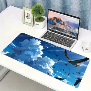 1pc 11.8x31.5in Mouse Pad Free Birds& Clouds Design Desk Mat, Large E-Sports Gaming Mouse Pad, Non-Slip Base, Aesthetic Office Keyboard Mat, Ideal Gift for Boyfriend, Girlfriend