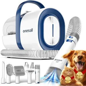 oneisall Dog Grooming Vacuum, Pet Grooming Vacuum with Clipper Nail Grinder, 1.5L Dust Cup Dog deshedding Vacuum Brush with 7 Pet Grooming Tools for Shedding Pet Hair, Home Cleaning