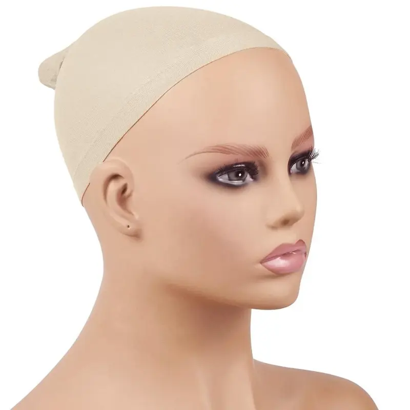 N NAYASA Women's Synthetic Lace Front Wig Stocking Cap, 1pc Flesh-Colored Wig Base Hair Accessory, Cup Shape