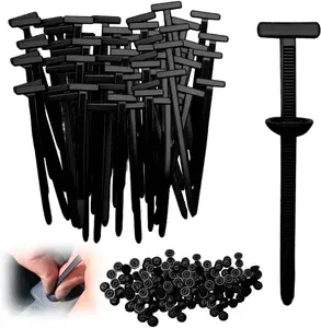 100Sets Heavy Duty Nylon Cable Ties, Self-Locking Zip Ties with Mounting Button & Nail Design, Durable Windproof Cable Tie Kit, Perfect for Automotive Underbody, Bumper, Trunk Cover & Daily Cable Management, Ideal for Home, Garage & Industrial Use