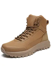 High Top Durable Outdoor Hiking Boots, Comfortable Thick Sole Lightweight Breathable Shockproof Climbing Shoes, Trekking Camping Shoes, Ideal for Rough Terrain