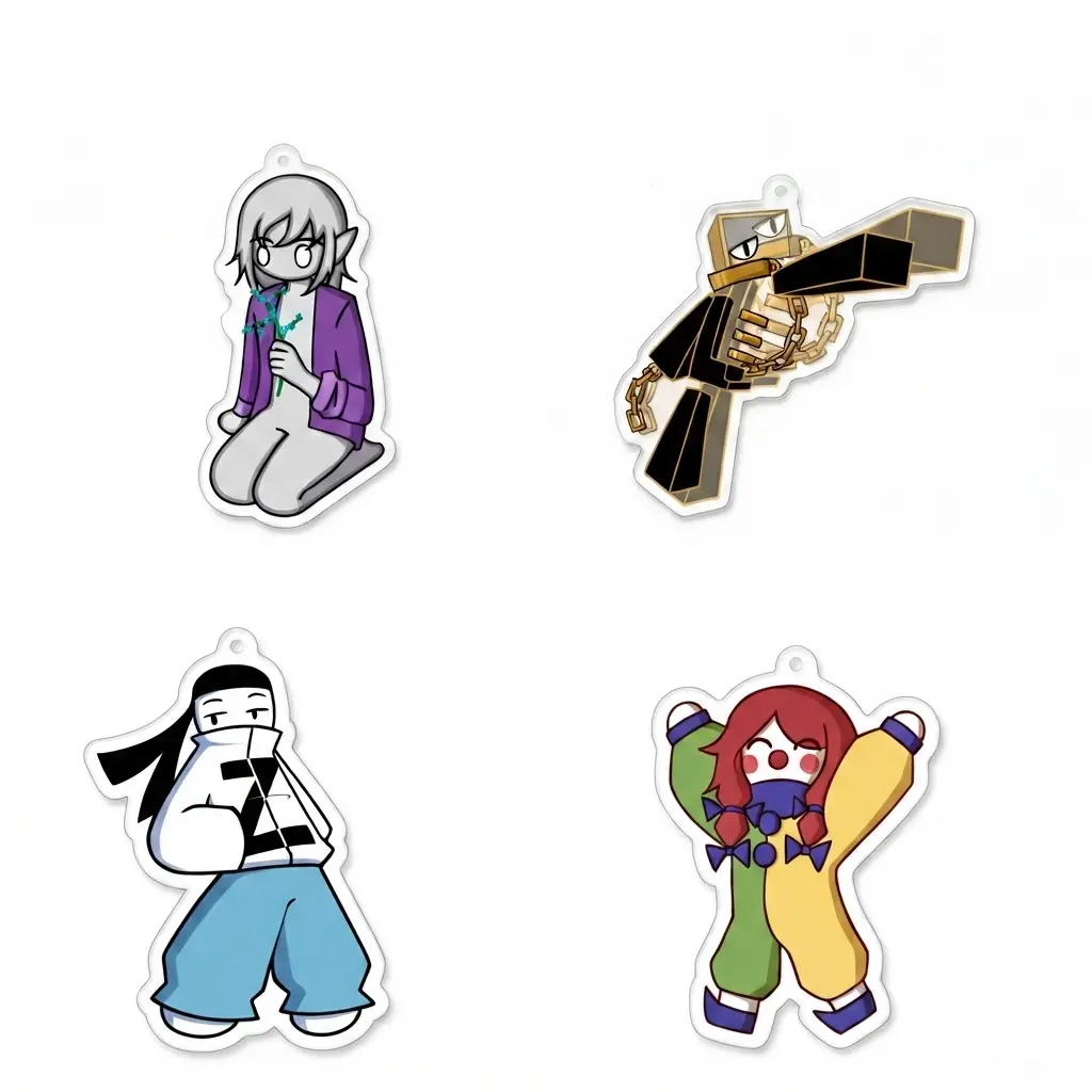 aregect Clear Acrylic Keychain, Regect, Micha, Z, Moe
