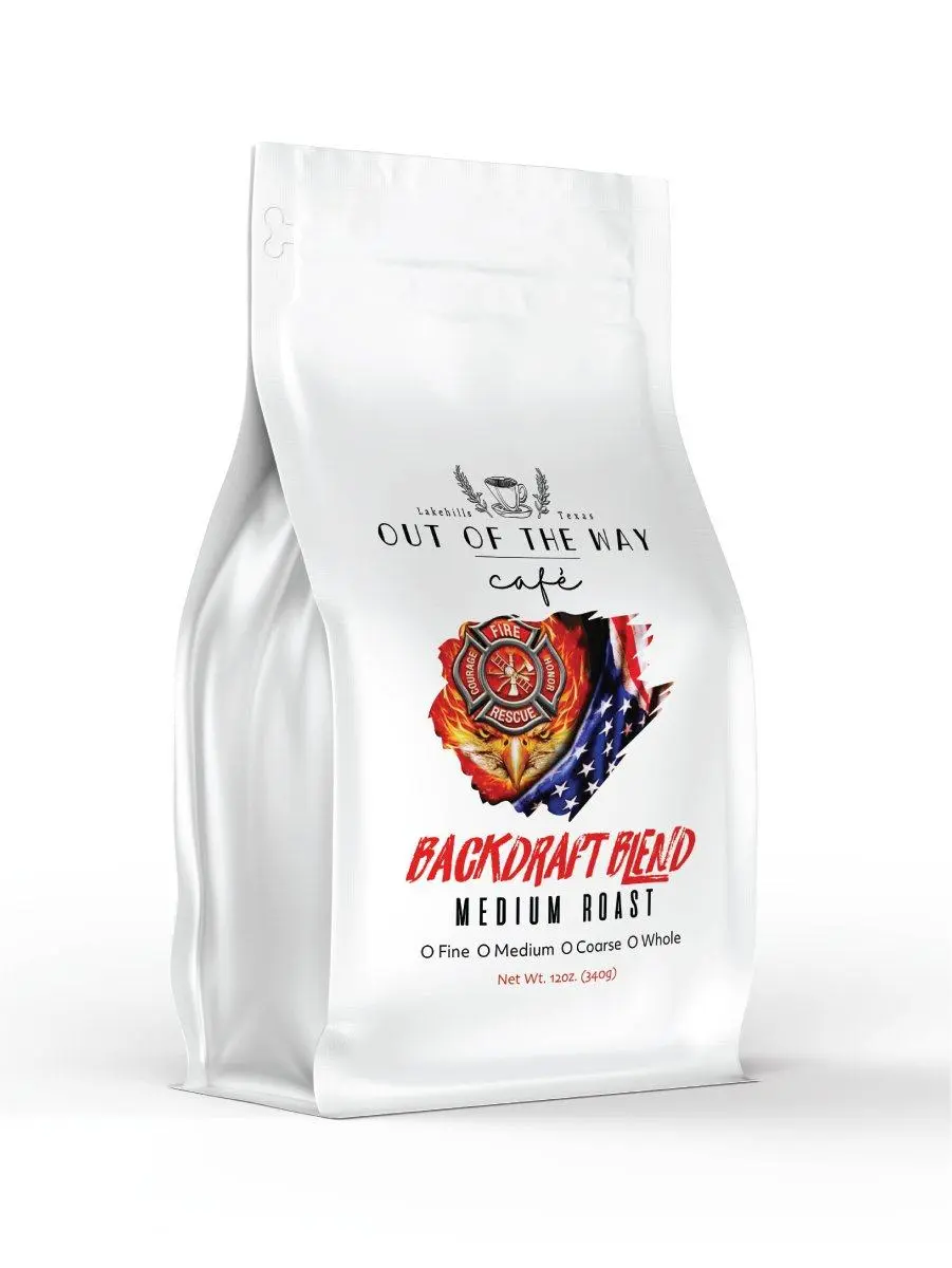 12oz. Bag - Out of The Way - Backdraft Blend - Medium Roast Coffee 12oz. Bag - Out of The Way - Backdraft Blend - Medium Roast Coffee
