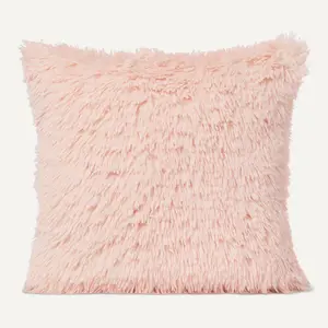 Plush Square Throw Pillow — Soft Pink Room Decor