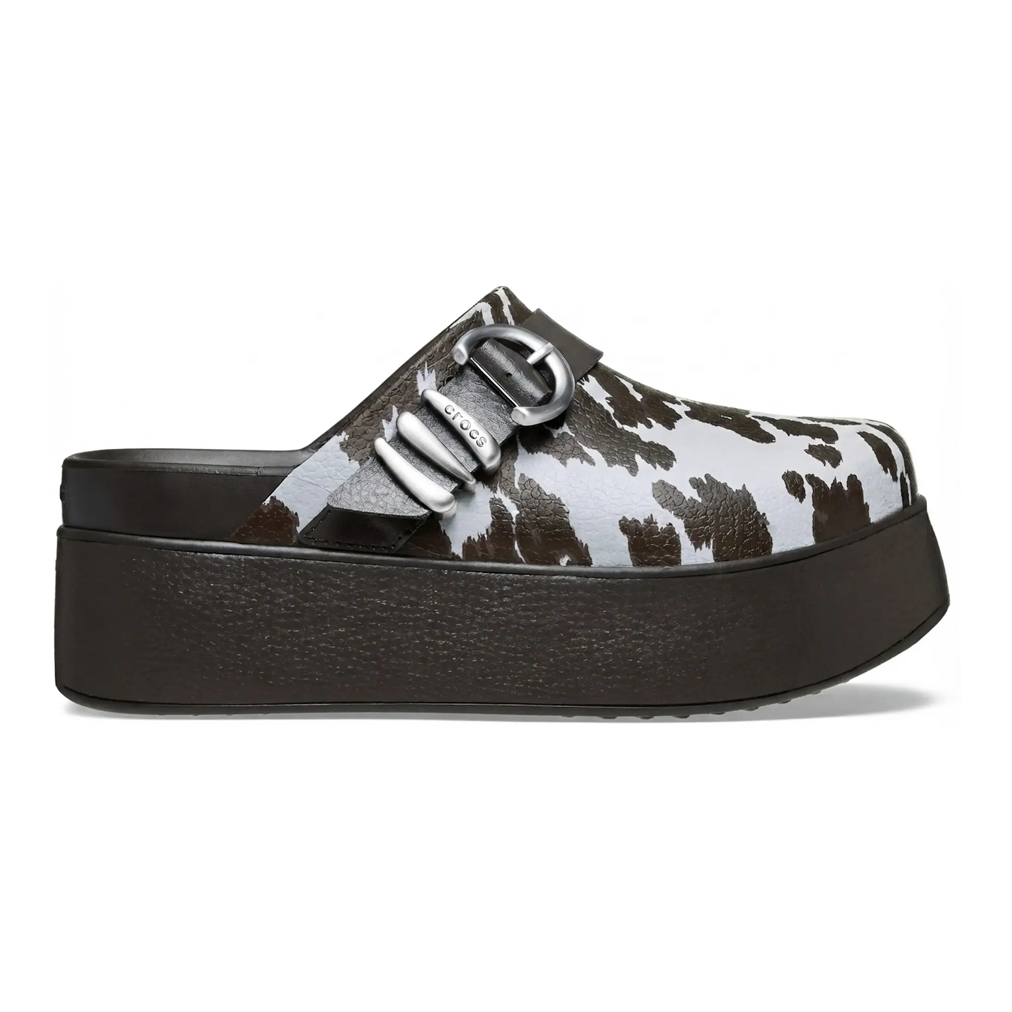 Crocs Women's Dylan Animal Platform Clogs with Metallic Buckle Crocs Women's Dylan Animal Platform Clogs with Metallic Buckle