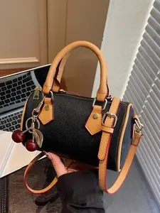 Fashion Colorblock Design Boston Bag, Simple Elegant High-End Daily Use Shoulder Bag, Versatile Handheld Crossbody Bag