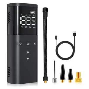 Portable Car Tire Inflator Pump 150PSI Digital Display Air Pump with LED Lighting, Wireless USB-C Rechargeable, Compact & Lightweight for Bike, Car & More, Cordless Inflator, Digital Air Compressor, Automotive Tire Inflator, Tyre Inflator