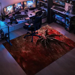 Bloody Texture: Ferocious Metal Spider,matrix e-sports themed rectangular velvet rug,Gaming Rugs,Decorative Rug,artistic&stylish,HD print,double-locked edges.Machine/hand washable,non-slip,easy-care,multi-scene for home&game rooms.