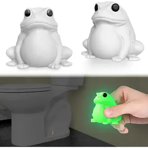 Frog Toilet Bolt Covers Decorative Glow in The Dark- 2PCs Toilet Screw Caps Luminous Green PLA Cute Bathroom Decor Accessories Push-on Install