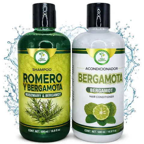Romero & Bergamota(Rosemary & Bergamot) Shampoo and Conditioner Set - 16.9 fl oz Each (500ml) - Natural Moisturizing Hair Care Combo for Strength, Shine & Scalp Balance - Professional Botanical Formula - Authentic